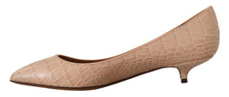 Dolce & Gabbana Zapatos de salón con tacones de gatito de cuero beige