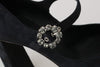 Dolce & Gabbana Elegantes zapatos de tacón con brocado de cristal negro