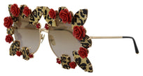 Dolce & Gabbana Elegant Round Rose-Embellished Sunglasses