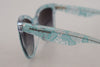 Dolce & Gabbana Elegantes gafas de sol con detalle de encaje azul