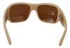 Dolce & Gabbana Elegantes gafas de sol color crema Swarovski