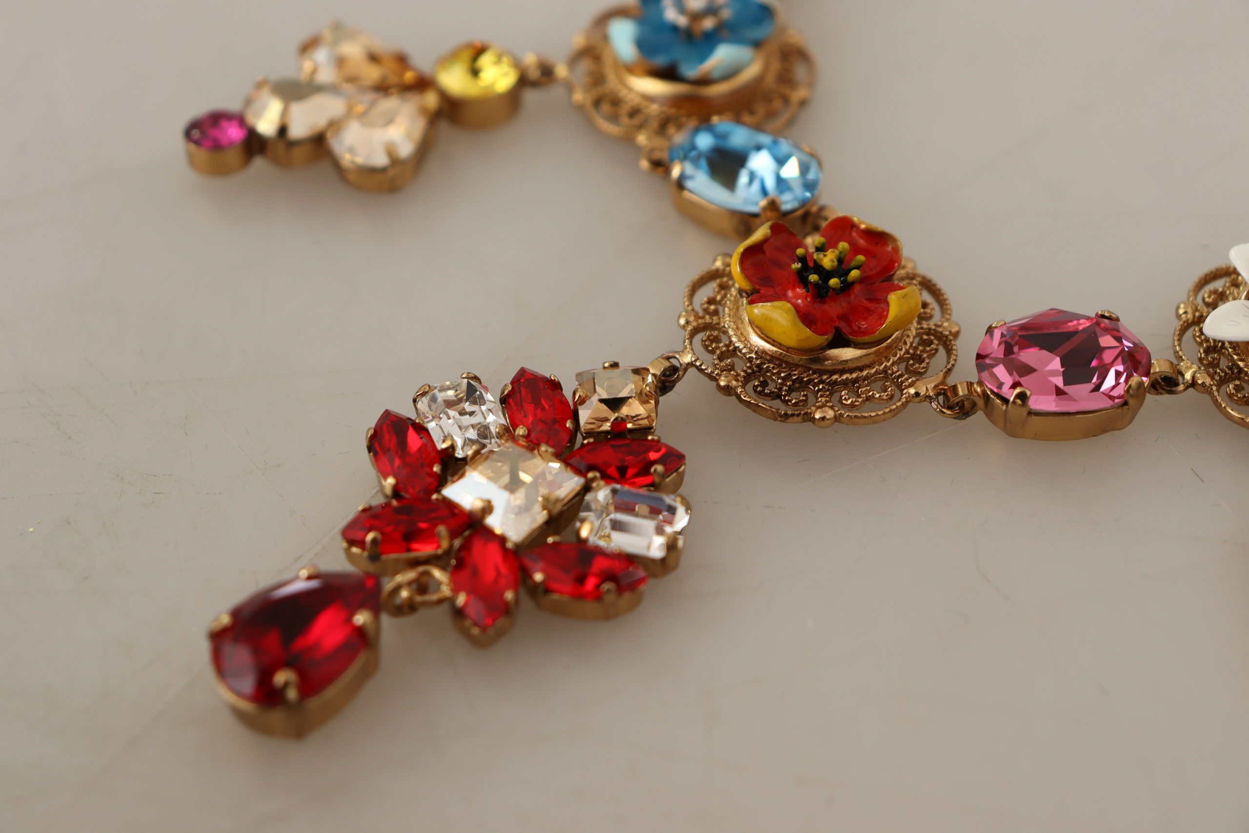 Dolce & Gabbana Elegante Statement-Halskette mit Blumenmuster