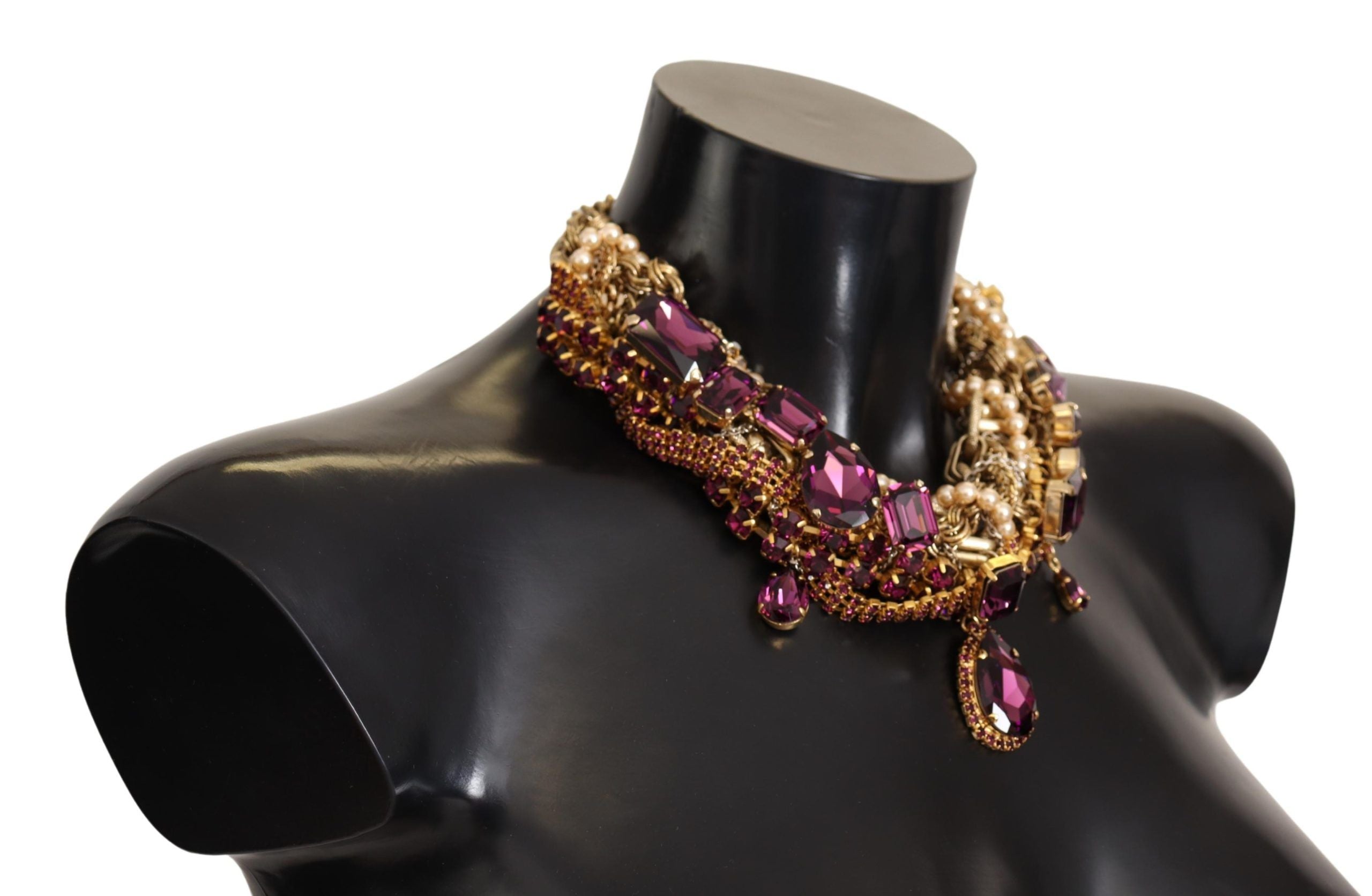 Dolce & Gabbana Collar llamativo en tono dorado con brillo siciliano