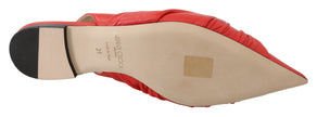 Jimmy Choo – Schicke flache Schuhe aus rotem Leder mit spitzer Spitze
