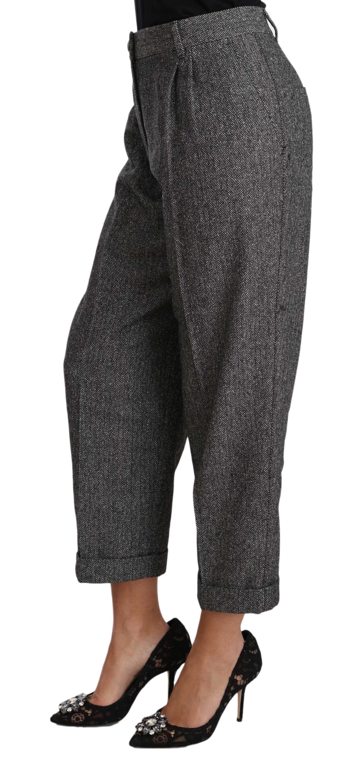 Dolce & Gabbana Elegant Gray Wool-Blend Trousers