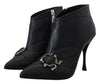 Dolce & Gabbana Elegant Black Quilted Leather Booties
