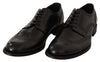 Dolce & Gabbana Zapatos formales Oxford con punta de ala de cuero negro