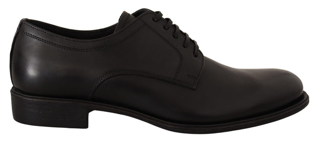Dolce & Gabbana Zapatos Derby formales para hombre con cordones de cuero negro