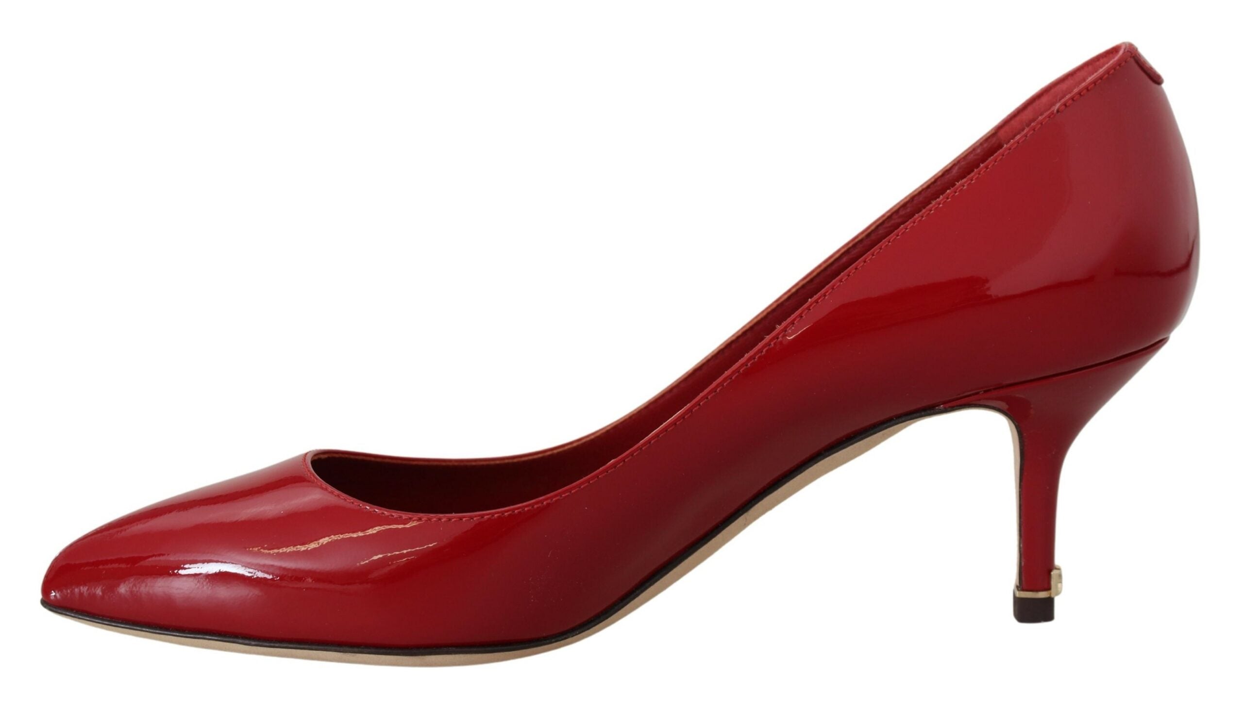 Dolce & Gabbana Zapatos de tacón tipo gatito de charol rojo