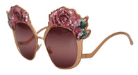 Dolce & Gabbana Chic Rose Sequin Embroidered Sunglasses