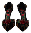 Dolce & Gabbana Zapatos de tacón con estampado de leopardo y adornos marrones