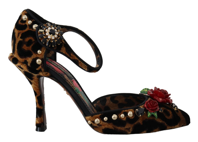 Dolce & Gabbana – Schicke Sandalen mit Knöchelriemen und Leopardenmuster