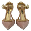 Dolce & Gabbana Zapatos de tacón con tira en T de cristal rosa