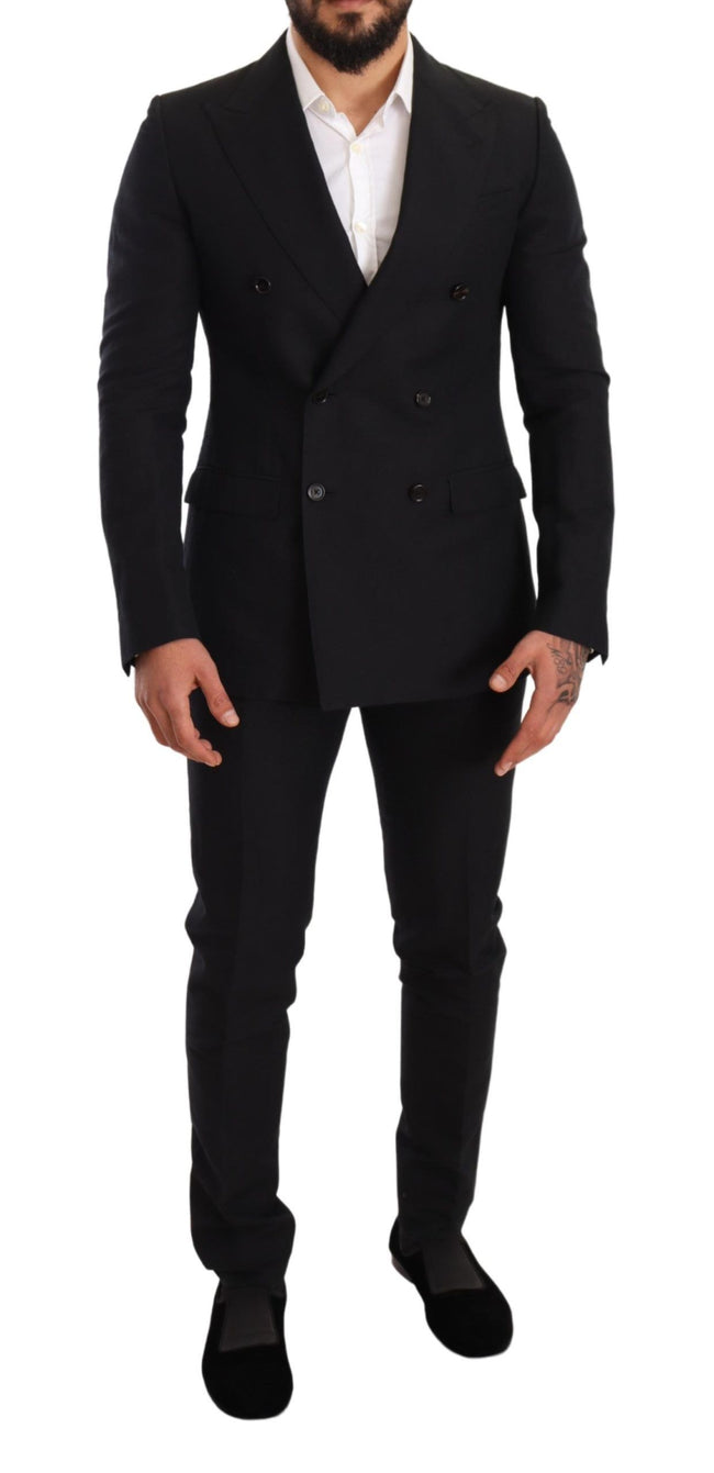 Dolce & Gabbana Eleganter schwarzer zweiteiliger Wollanzug