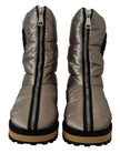 Dolce & Gabbana Silver Platino Mid Calf Designer Boots