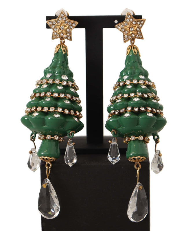 Dolce & Gabbana – Bezaubernde Ohrclips mit Weihnachtsbaum aus Kristall