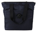 Versace Elegant Blue Nylon Tote Bag