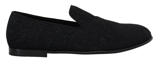 Dolce & Gabbana – Elegante schwarze Jacquard-Loafer zum Hineinschlüpfen
