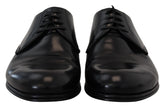 Dolce & Gabbana Elegante Derby-Schuhe aus schwarzem Leder