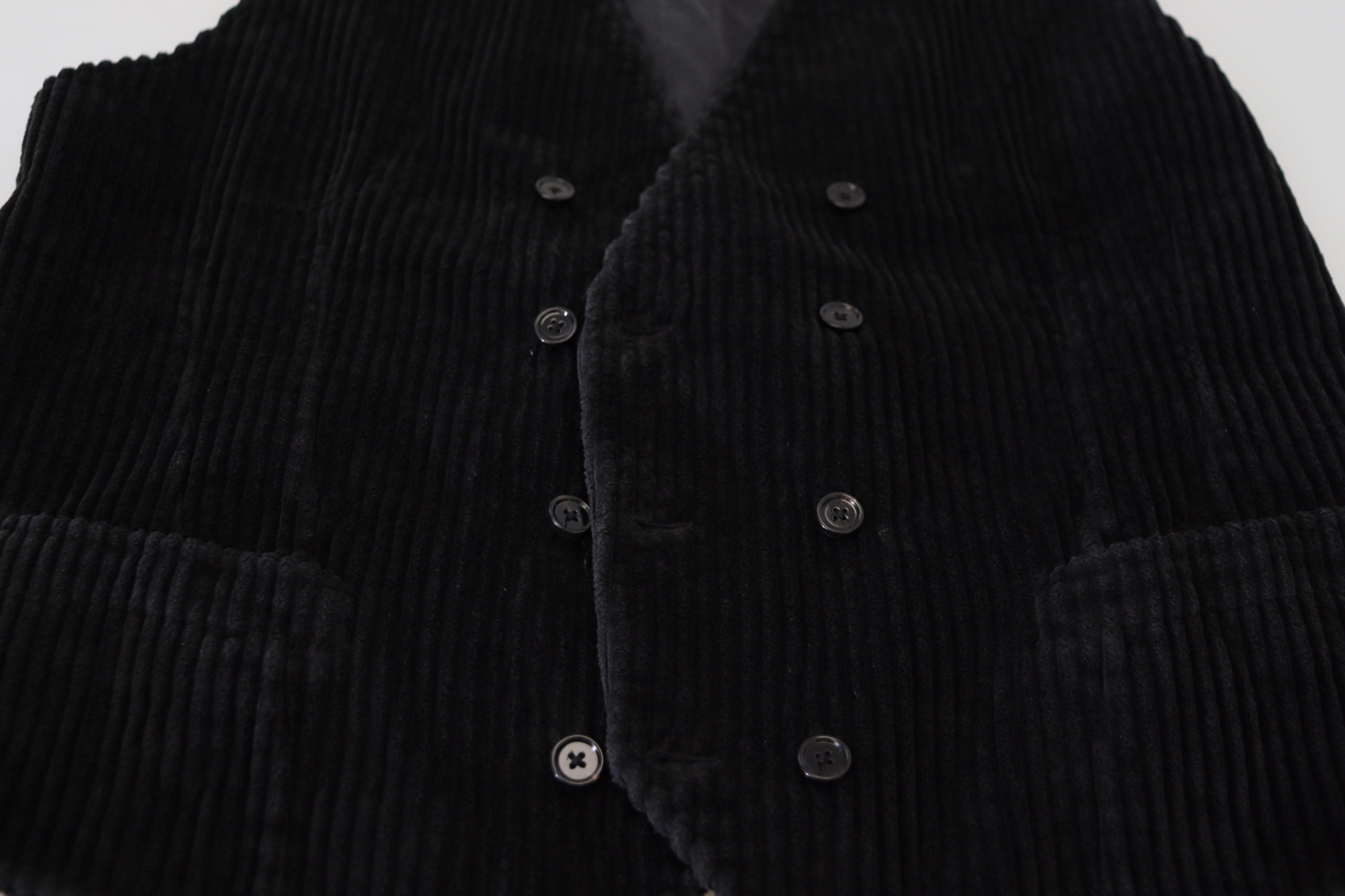 Dolce & Gabbana Elegant Black Double Breasted Dress Vest