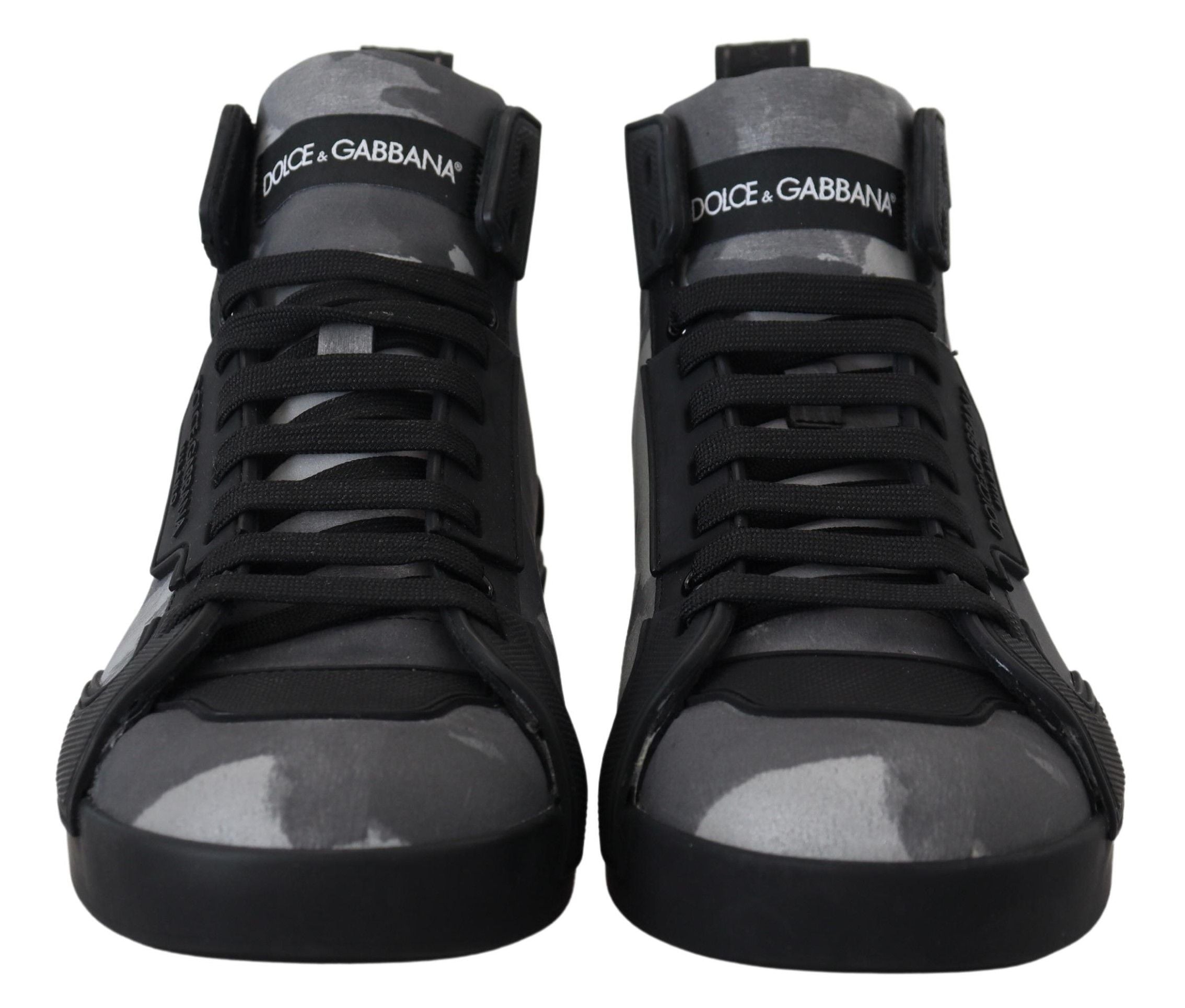 Dolce & Gabbana Camo Gray High-Top Sneakers