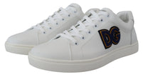 Dolce & Gabbana Elegant White Leather Men's Sneakers