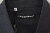 Dolce & Gabbana Elegantes graues Baumwollhemd mit Kragen