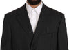 Z ZEGNA Elegant Black Striped Wool Suit