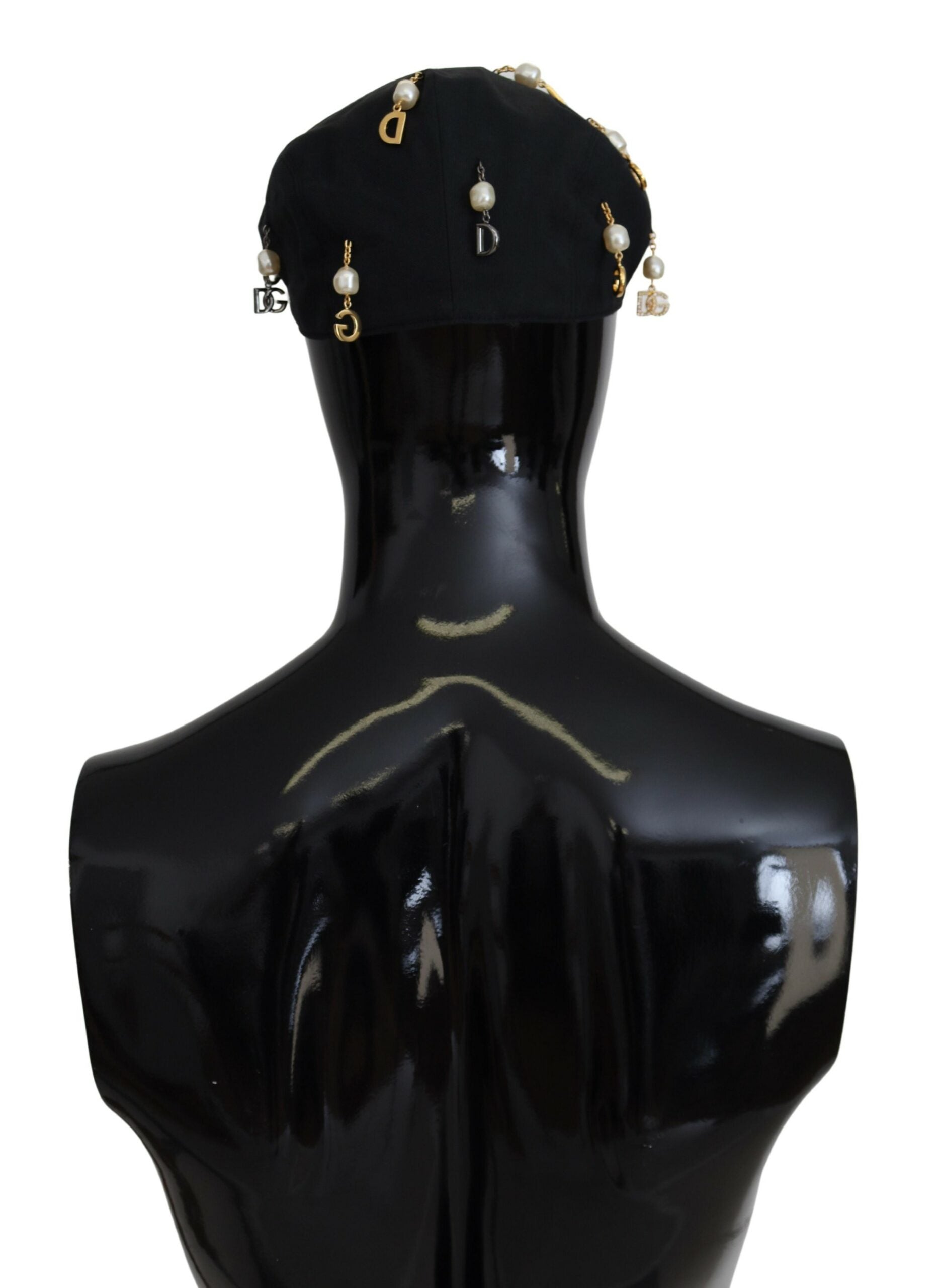 Dolce & Gabbana Elegante schwarze Ballonmütze aus Baumwolle