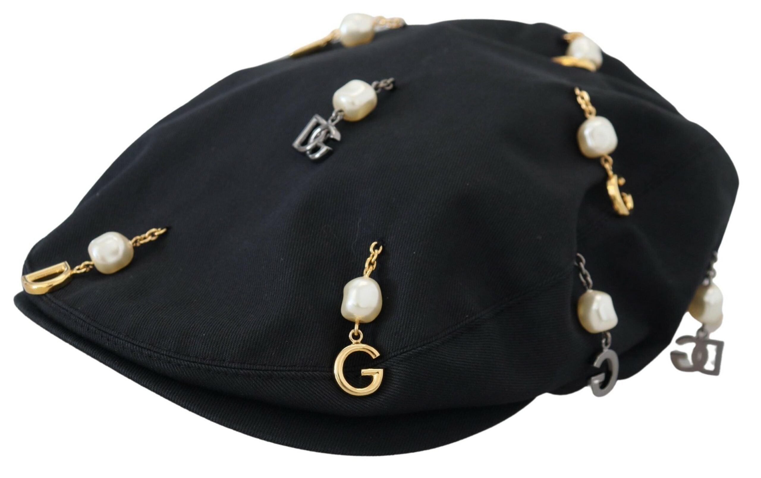 Dolce & Gabbana Elegante gorra Newsboy de algodón negro