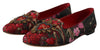 Dolce & Gabbana Multicolor Leather and Fabric Flats with Sacred Heart Patch