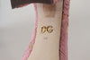 Dolce & Gabbana Zapatos de tacón con adornos de cristal de encaje rosa pastel