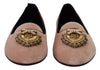 Dolce & Gabbana Mocasines sin cordones de terciopelo rosa Zapatos planos