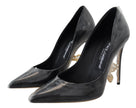 Dolce & Gabbana Zapatos de tacón elegantes con detalle de oro negro
