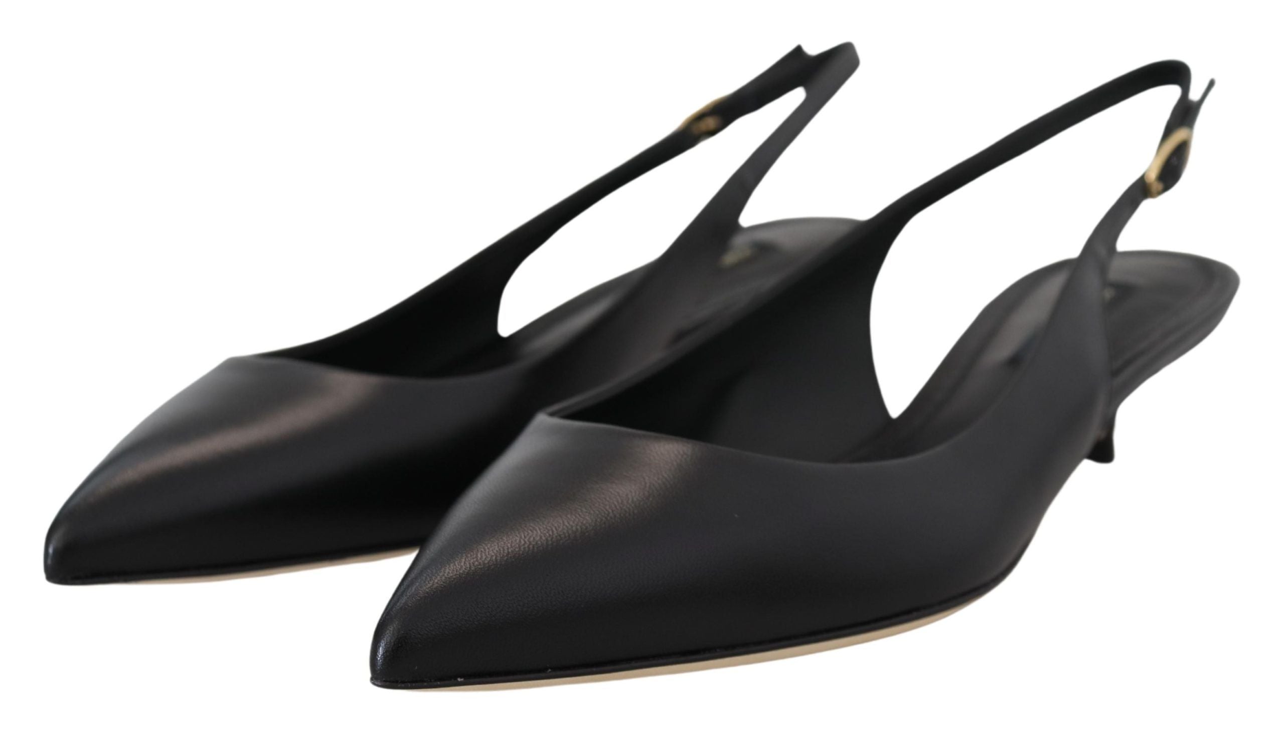 Dolce & Gabbana Zapatos de tacón con tira trasera de cuero negro