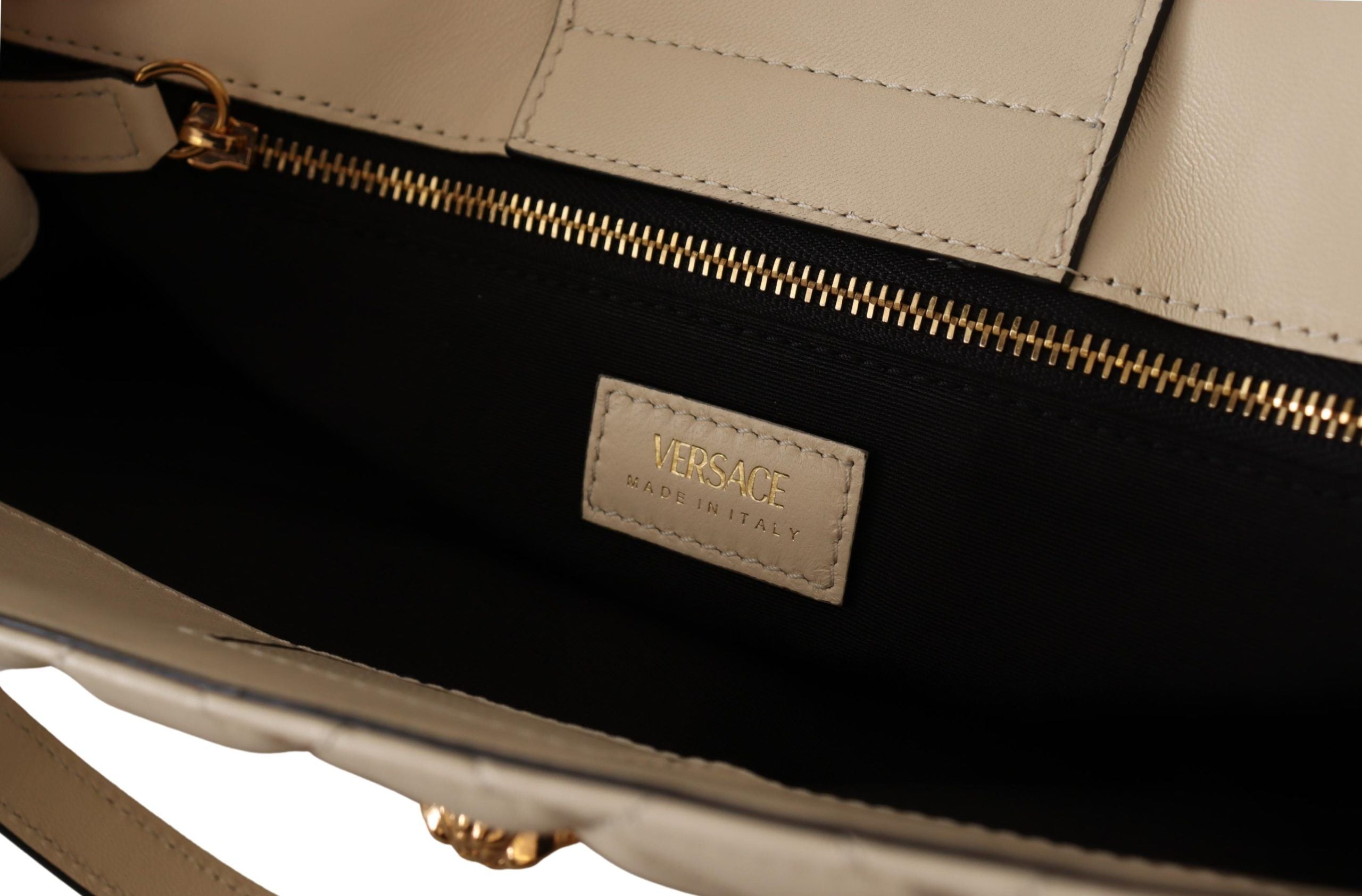 Versace – Elegante Tragetasche aus gestepptem Nappaleder
