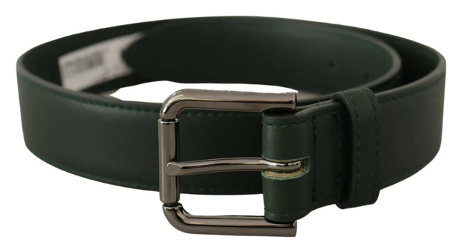 Dolce & Gabbana Army Green Leather Logo Metal Waist Buckle Belt - GENUINE AUTHENTIC BRAND LLC  