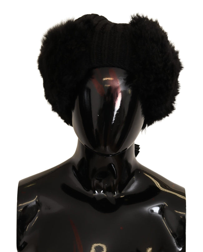 Dolce & Gabbana Gorro De Mujer De Piel De Cachemira Negro Gorro De Mujer