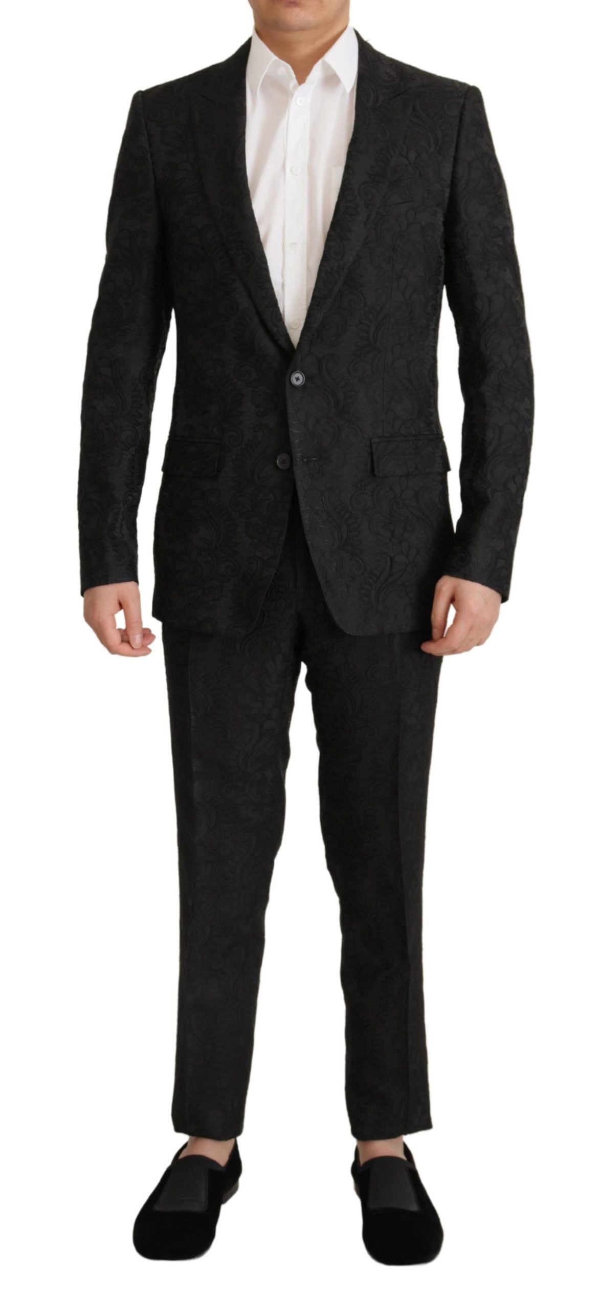 Dolce & Gabbana – Glitzerndes schwarzes Martini-Anzug-Set
