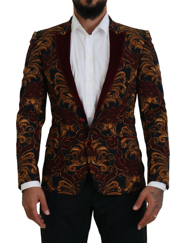 Dolce & Gabbana Elegante blazer de mezcla de lana multicolor