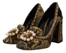 Dolce & Gabbana Elegant Gold Jacquard Brocade Pumps