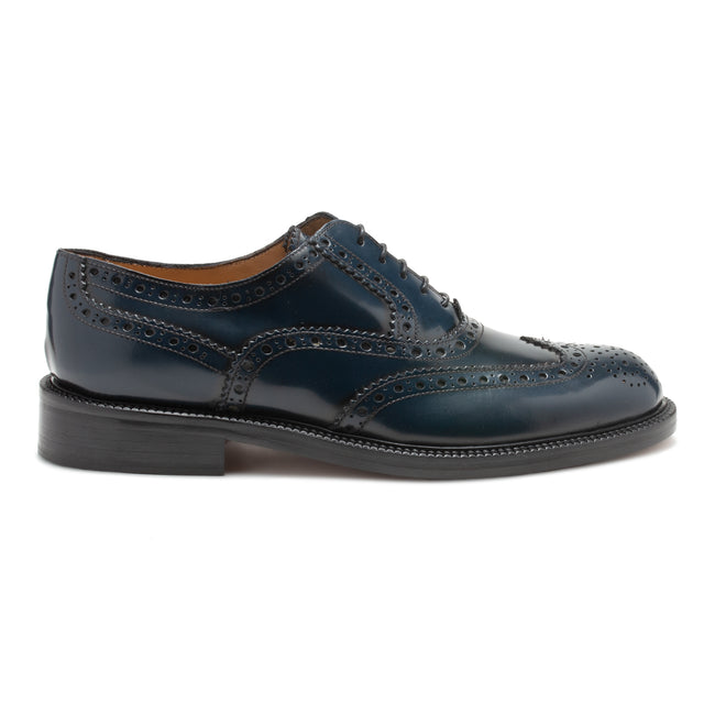 Saxone of Scotland Elegante Brogue-Schuhe aus blauem Leder