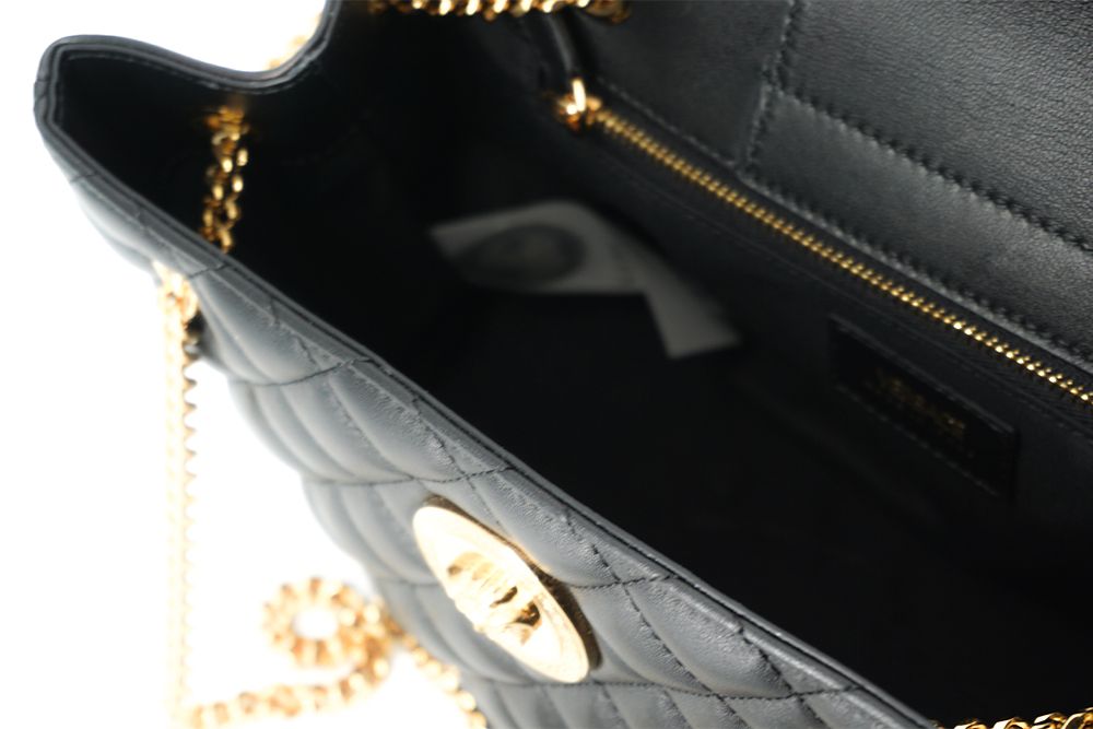 Versace – Elegante Tragetasche aus gestepptem Nappaleder