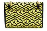 Versace Radiant Yellow Canvas-Leather Pouch Shoulder Bag