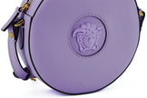 Elegante, runde Umhängetasche in Lila von Versace