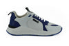 Elegante blau-weiße Ledersneakers von Versace