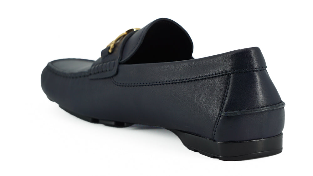 Versace – Elegante Loafer aus Kalbsleder in Marineblau