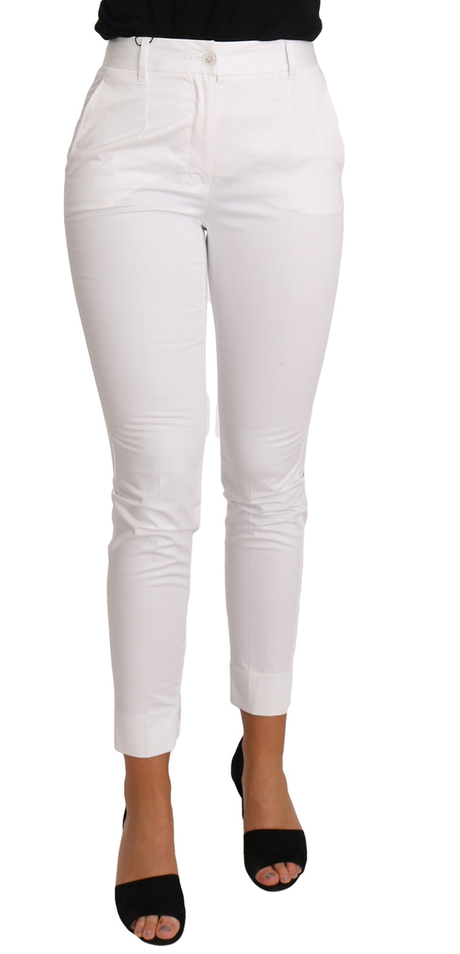 Dolce & Gabbana Chic White Slim Dress Pants