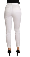 Dolce & Gabbana Chic White Slim Dress Pants