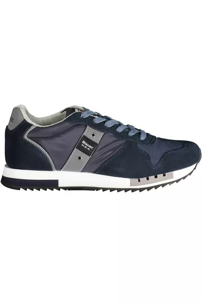 Blauer Sleek Blue Sports Sneakers with Contrasting Details